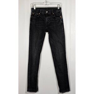 American Eagle Jegging Jeans Womens Size 0 Long Black Denim Stretch 90s Skinny